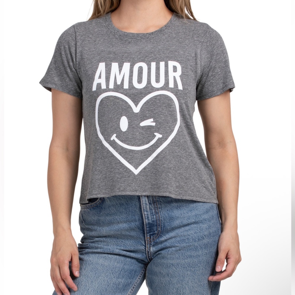 Cinq à Sept Gray Amour Heart Tee sz Medium